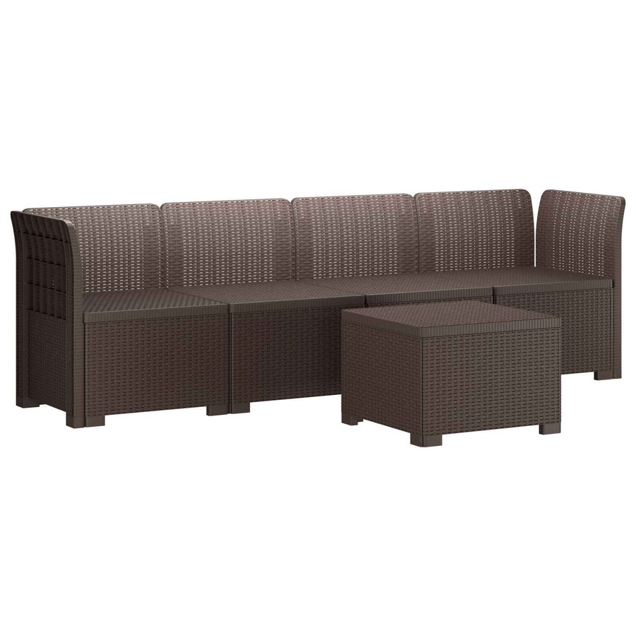 4-Persoons Tuin Sofa Rieten Look PP Bruin