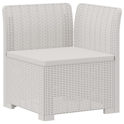 4-Persoons Tuin Sofa Rieten Look PP Wit