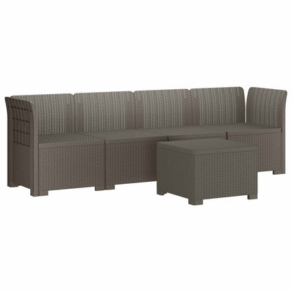 4-Persoons Tuin Sofa Rieten Look PP Lichtgrijs