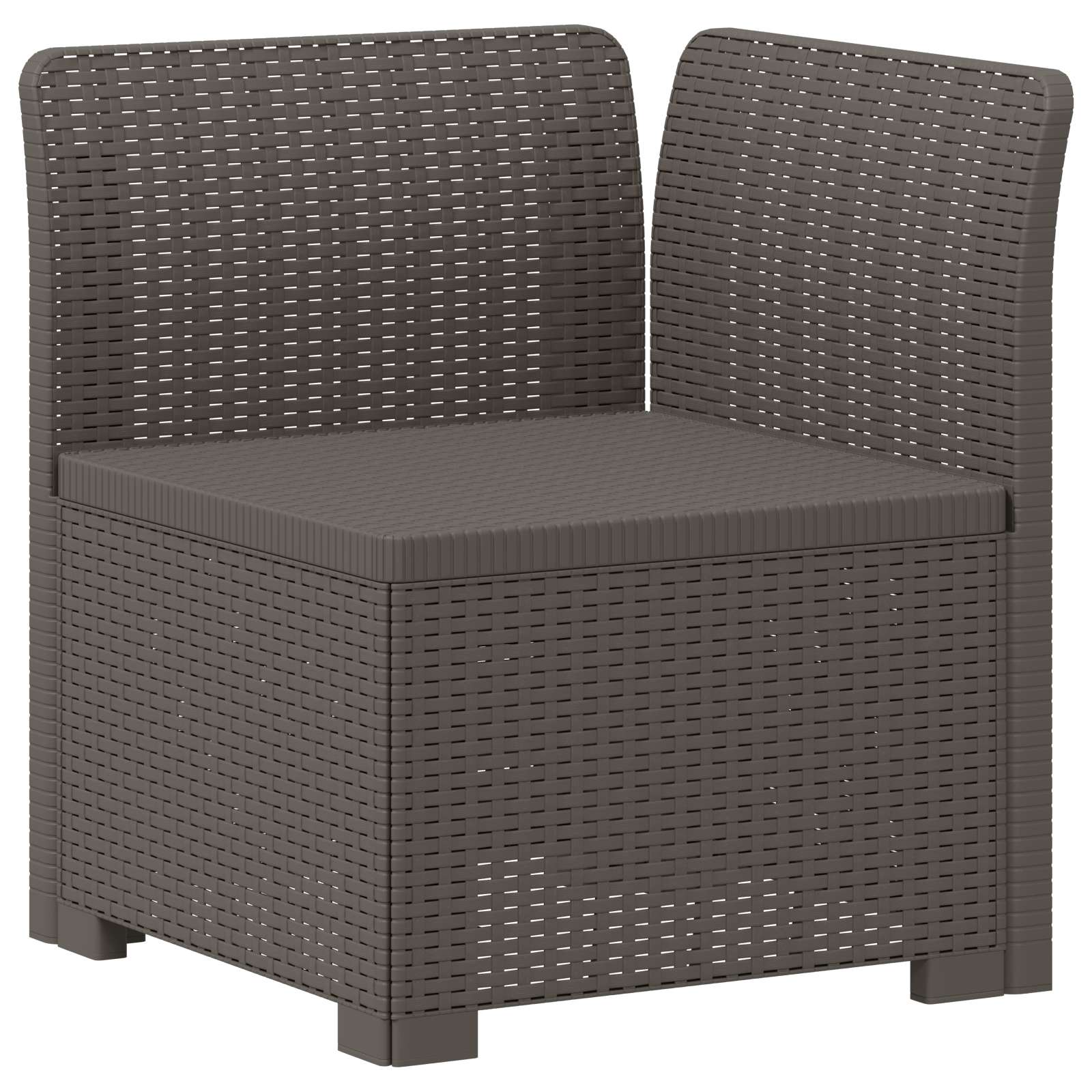 4-Persoons Tuin Sofa Rieten Look PP Lichtgrijs