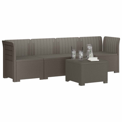 4-Persoons Tuin Sofa Rieten Look PP Lichtgrijs