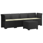 4-Persoons Tuin Sofa met Kussens Rieten Look PP Antraciet