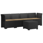 4-Persoons Tuin Sofa met Kussens Rieten Look PP Antraciet