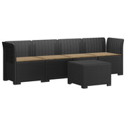 Tuinbank 4-persoons rieten look PP antraciet