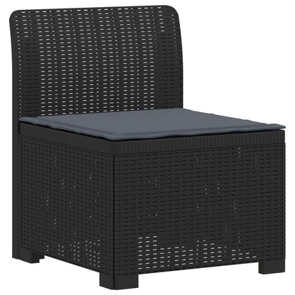 4-Persoons Tuin Sofa met Kussens Rieten Look PP Antraciet