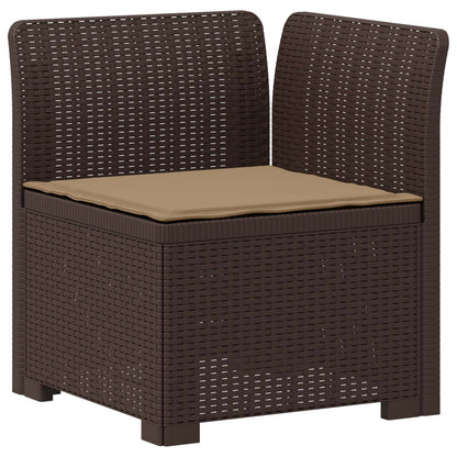 4-Persoons Tuin Sofa met Kussens Rieten Look PP Bruin