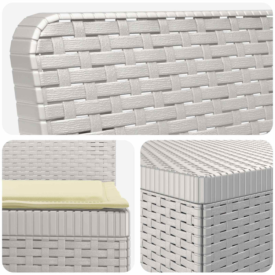 4-Persoons Tuin Sofa met Kussens Rieten Look PP Wit
