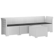 Modulaire tuinbank 4-persoons rieten look PP wit
