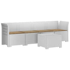 4-Persoons Tuin Sofa met Kussens Rieten Look PP Wit