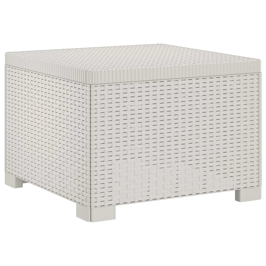 4-Persoons Tuin Sofa met Kussens Rieten Look PP Wit