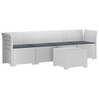 4-Persoons Tuin Sofa met Kussens Rieten Look PP Wit