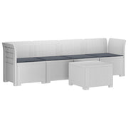 Modulaire tuinbank 4 personen rieten look PP wit
