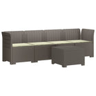 4-Persoons Tuin Sofa met Kussens Rieten Look PP Lichtgrijs