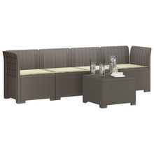 4-Persoons Tuin Sofa met Kussens Rieten Look PP Lichtgrijs