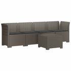 4-Persoons Tuin Sofa met Kussens Rieten Look PP Lichtgrijs