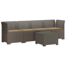 4-Persoons Tuin Sofa met Kussens Rieten Look PP Lichtgrijs