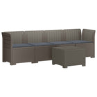 4-Persoons Tuin Sofa met Kussens Rieten Look PP Lichtgrijs