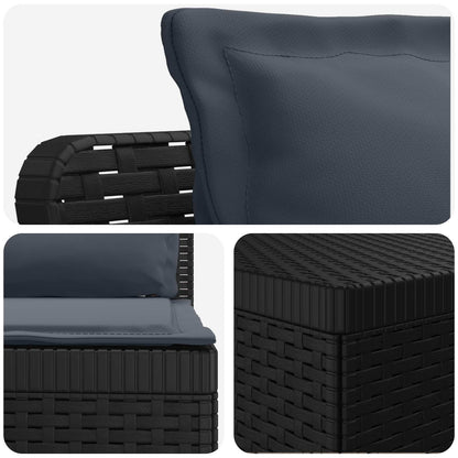 4-Persoons Tuin Sofa met Kussens Rieten Look PP Antraciet