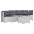 4-Persoons Tuin Sofa met Kussens Rieten Look PP Wit
