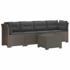 4-Persoons Tuin Sofa met Kussens Rieten Look PP Lichtgrijs
