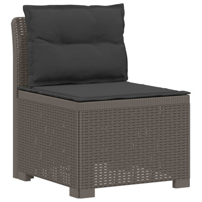 4-Persoons Tuin Sofa met Kussens Rieten Look PP Lichtgrijs