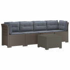 4-Persoons Tuin Sofa met Kussens Rieten Look PP Lichtgrijs