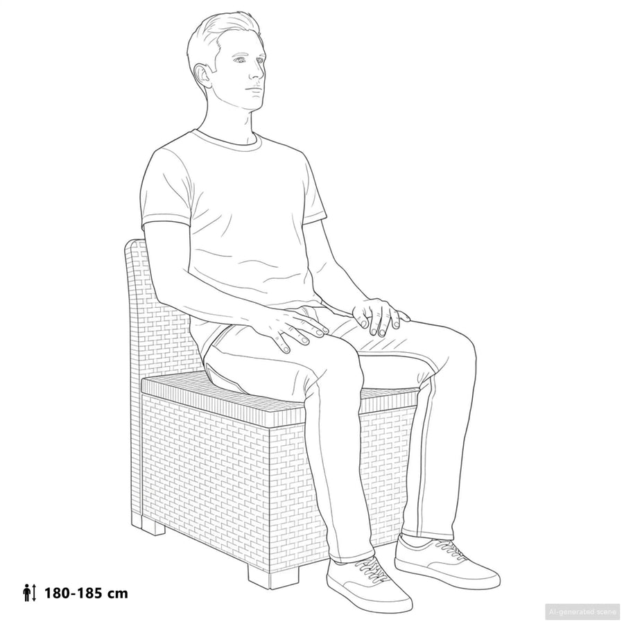 4-Persoons Tuin Sofa met Kussens Rieten Look PP Lichtgrijs