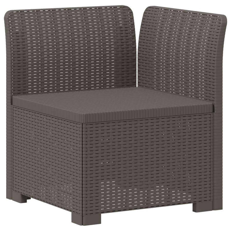 5-Zits Tuin Sofa Rattan Look PP Lichtgrijs