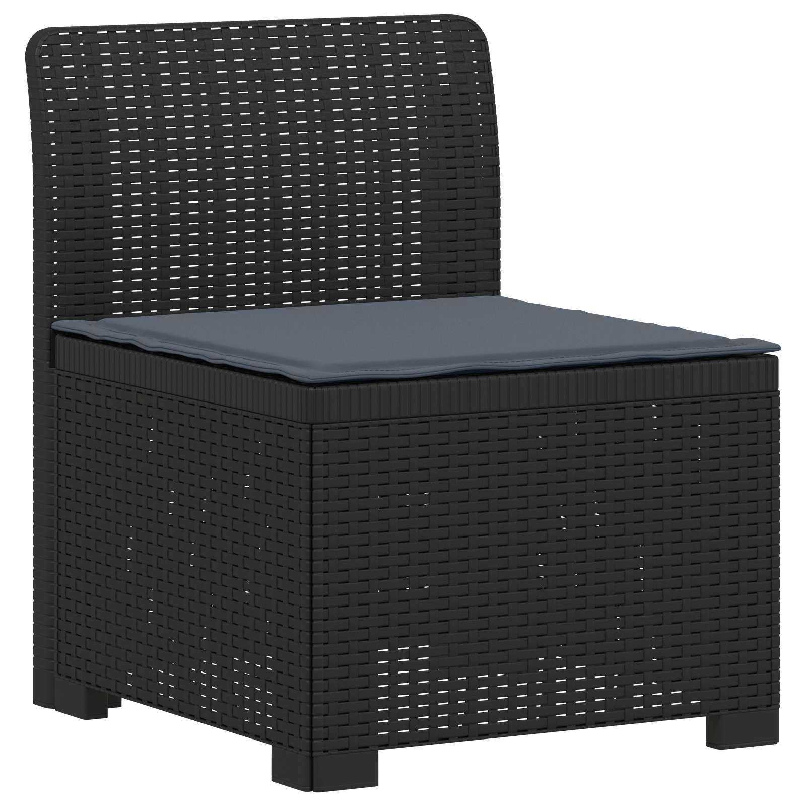 5-Zits Tuin Sofa met Kussens Rattan Look PP Antraciet