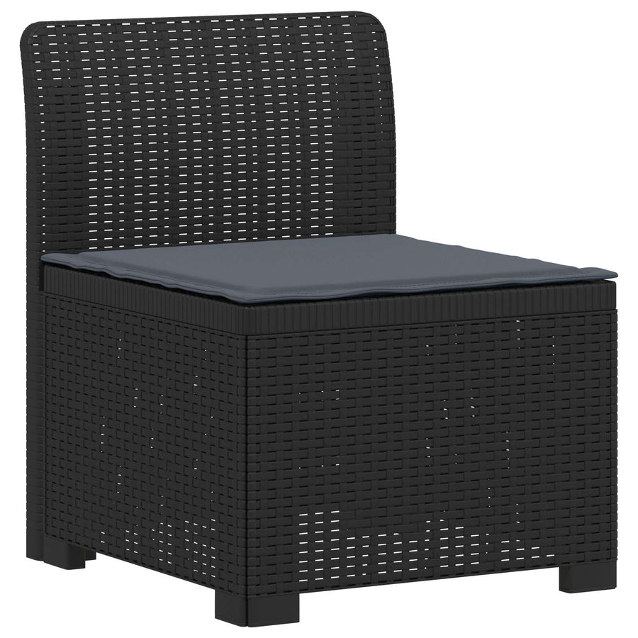 5-Zits Tuin Sofa met Kussens Rattan Look PP Antraciet
