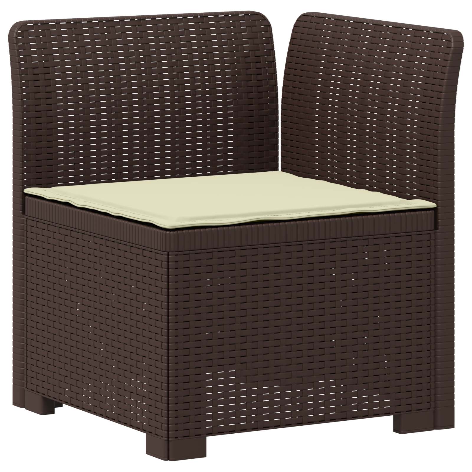 5-Zits Tuin Sofa met Kussens Rattan Look PP Bruin