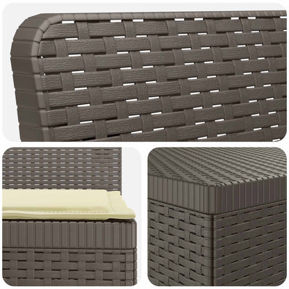 5-Zits Tuin Sofa met Kussens Rattan Look PP Lichtgrijs