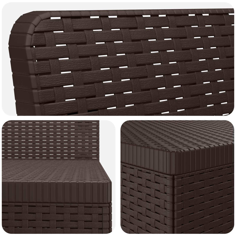 4-Persoons Tuinbank Rieten Look PP Bruin