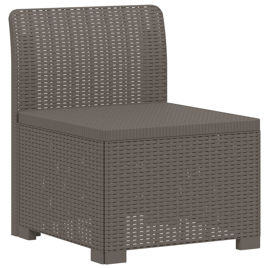 4-Persoons Tuinbank Rieten Look PP Lichtgrijs