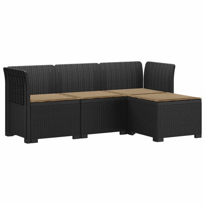 4-Persoons Tuinbank met Kussens Rieten Look PP Antraciet