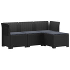 Modulaire tuinbank 4-persoons rieten look PP antraciet