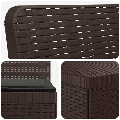 4-Persoons Tuinbank met Kussens Rieten Look PP Bruin