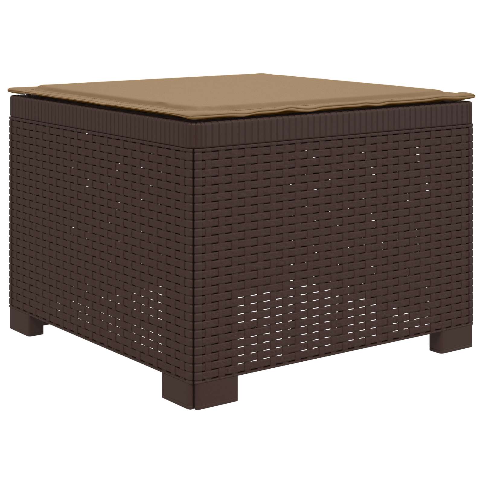 4-Persoons Tuinbank met Kussens Rieten Look PP Bruin