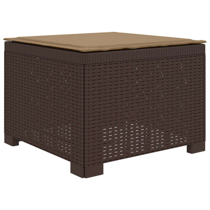 4-Persoons Tuinbank met Kussens Rieten Look PP Bruin