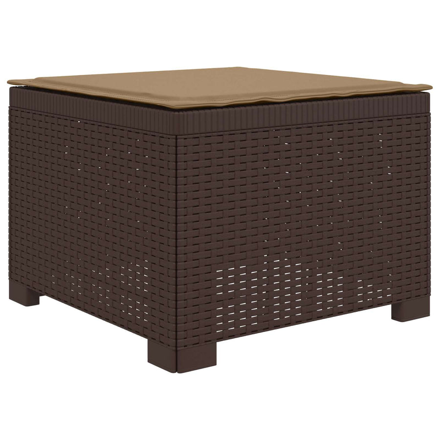 4-Persoons Tuinbank met Kussens Rieten Look PP Bruin
