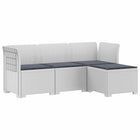 Tuinbank 4-persoons rieten look PP wit