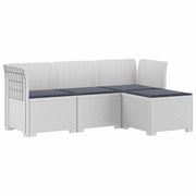 Tuinbank 4-persoons rieten look PP wit