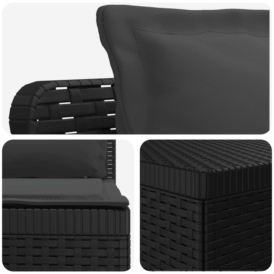 4-Persoons Tuinbank met Kussens Rieten Look PP Antraciet