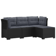 Modulaire tuinbank 4-persoons rieten look PP antraciet