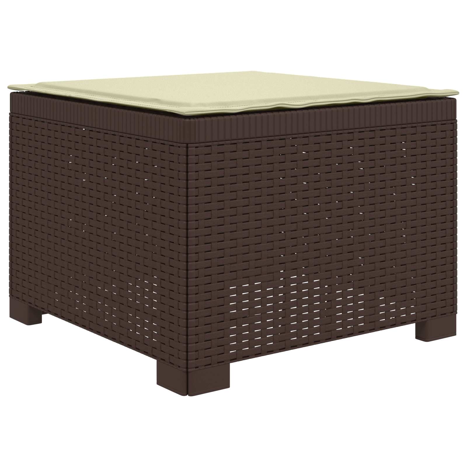 4-Persoons Tuinbank met Kussens Rieten Look PP Bruin