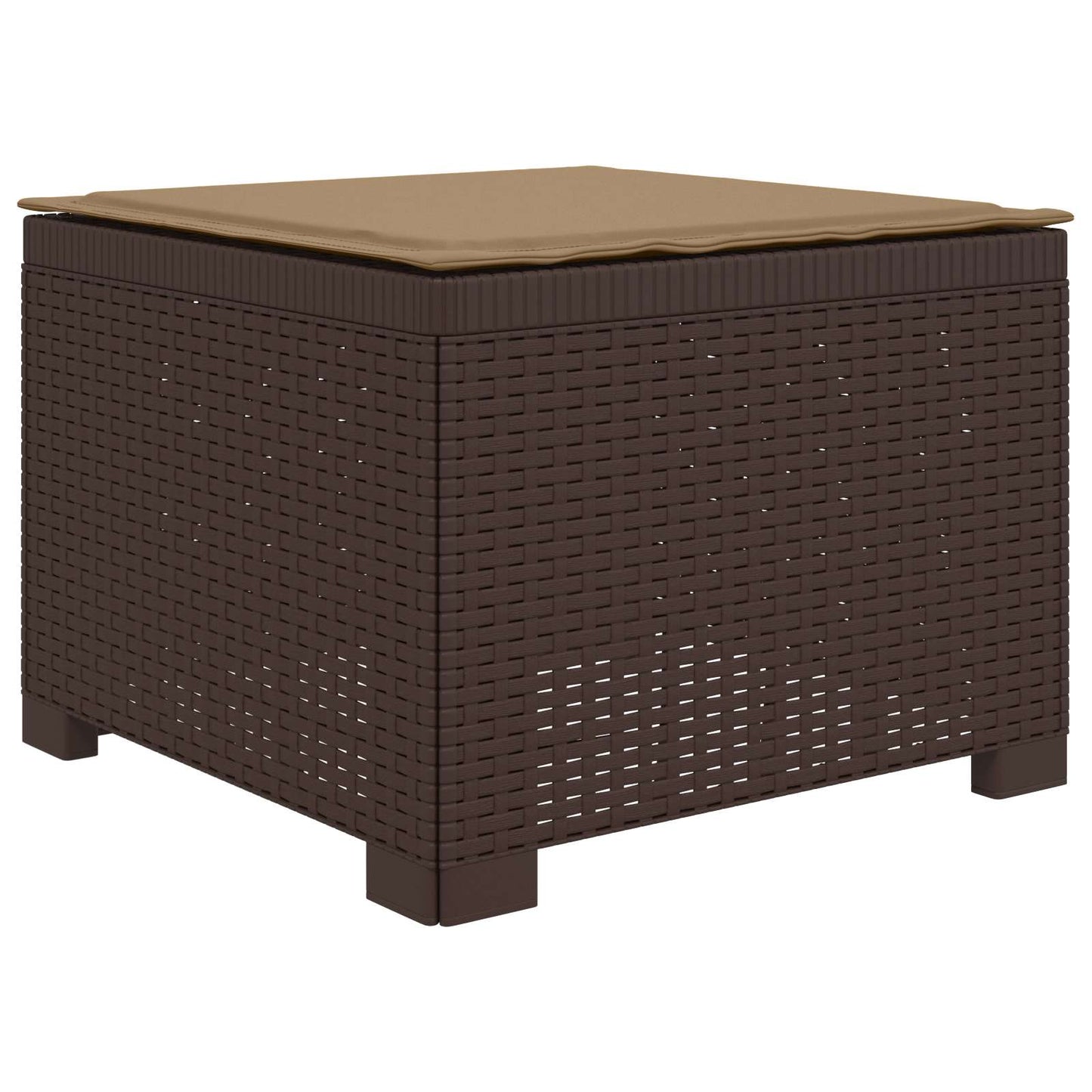4-Persoons Tuinbank met Kussens Rieten Look PP Bruin