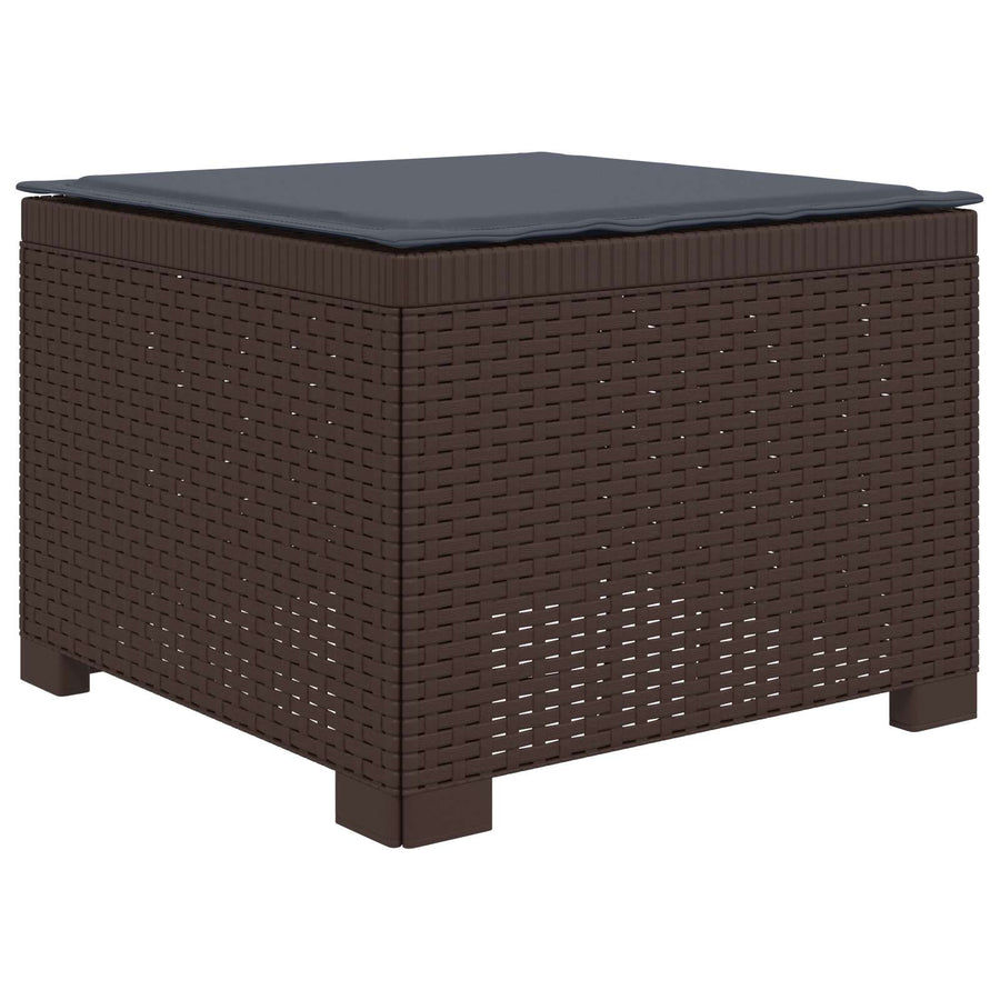 4-Persoons Tuinbank met Kussens Rieten Look PP Bruin