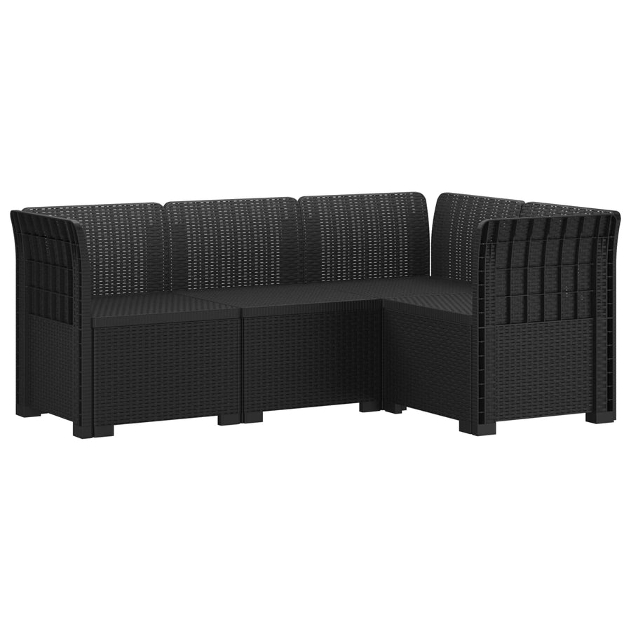 4-Zits Tuin Sofa Rattan Look PP Antraciet