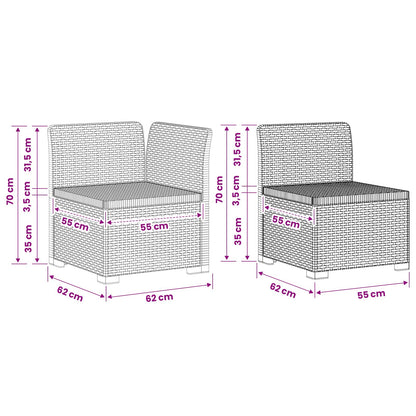 4-Zits Tuin Sofa Rattan Look PP Bruin