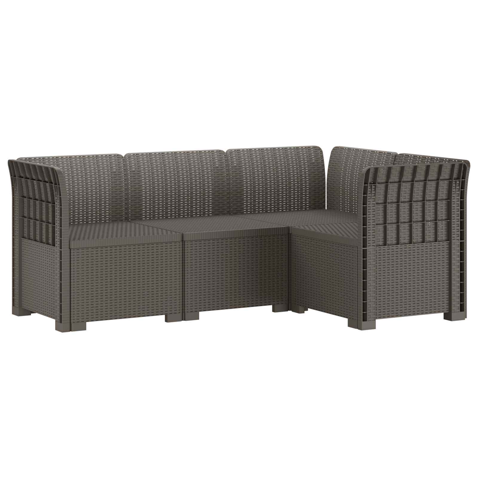 4-Zits Tuin Sofa Rattan Look PP Lichtgrijs